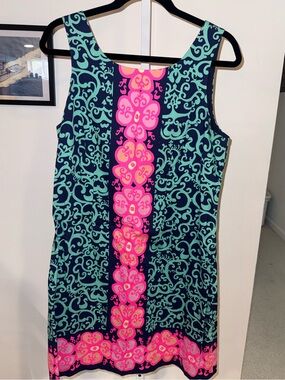 Lilly Pulitzer Teal & Pink Printed Shift Dress